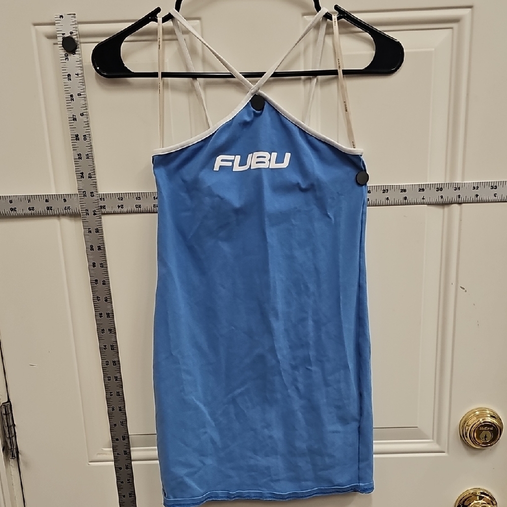 FUBU, Blue, Mini, Strappy, Stretchy, Dress, Summer, Y2k, Casual, Beach, Vacation